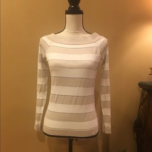 WHBM shimmer striped sweater